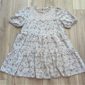 Floral Cream Kids Dress